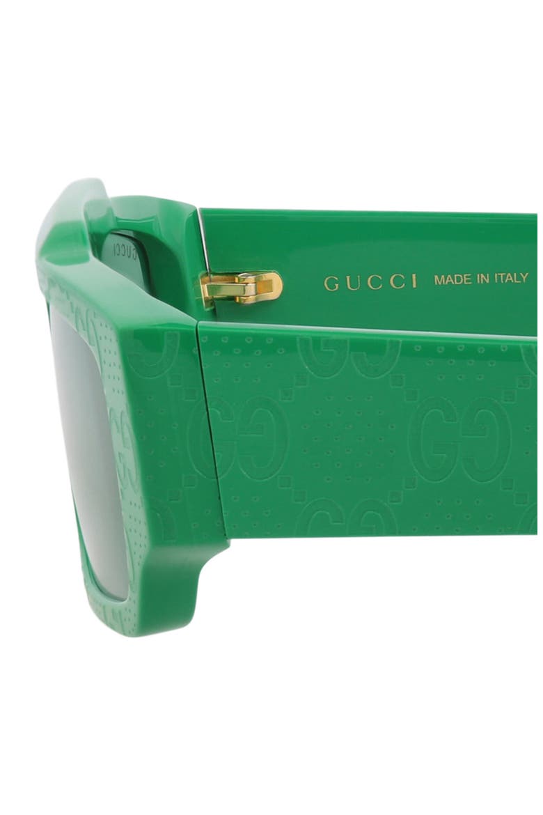 55mm Rectangular Sunglasses, Alternate, color, GREEN GREEN GREEN