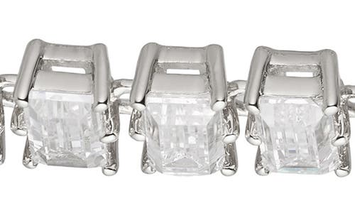 Nadri Chateau Cubic Zirconia Baguette Linear Drop Earrings In Rhodium