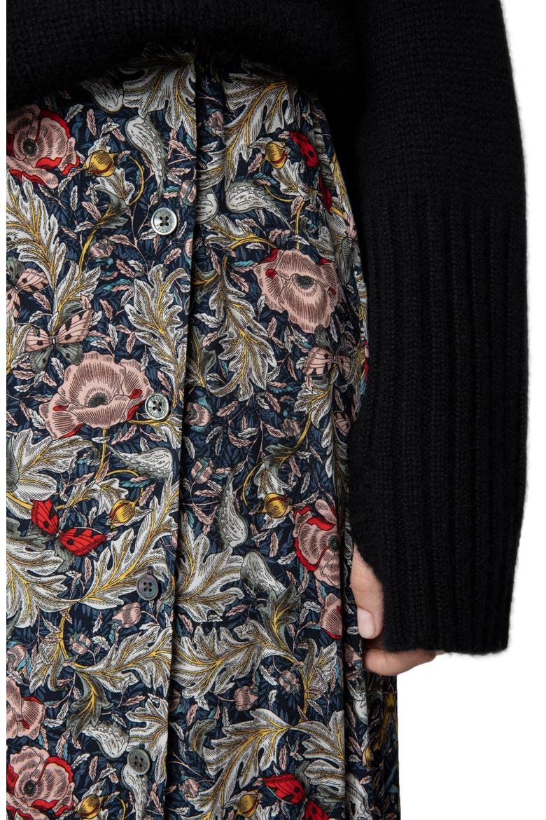 June Soft British Flowers Skirt, Alternate, color, BLUEBERRY