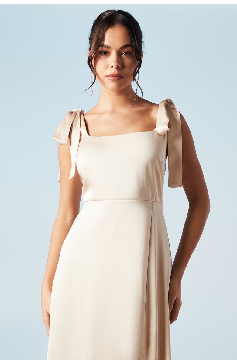 Oasis Satin Midi Bridesmaid Dress, Alternate, color, 