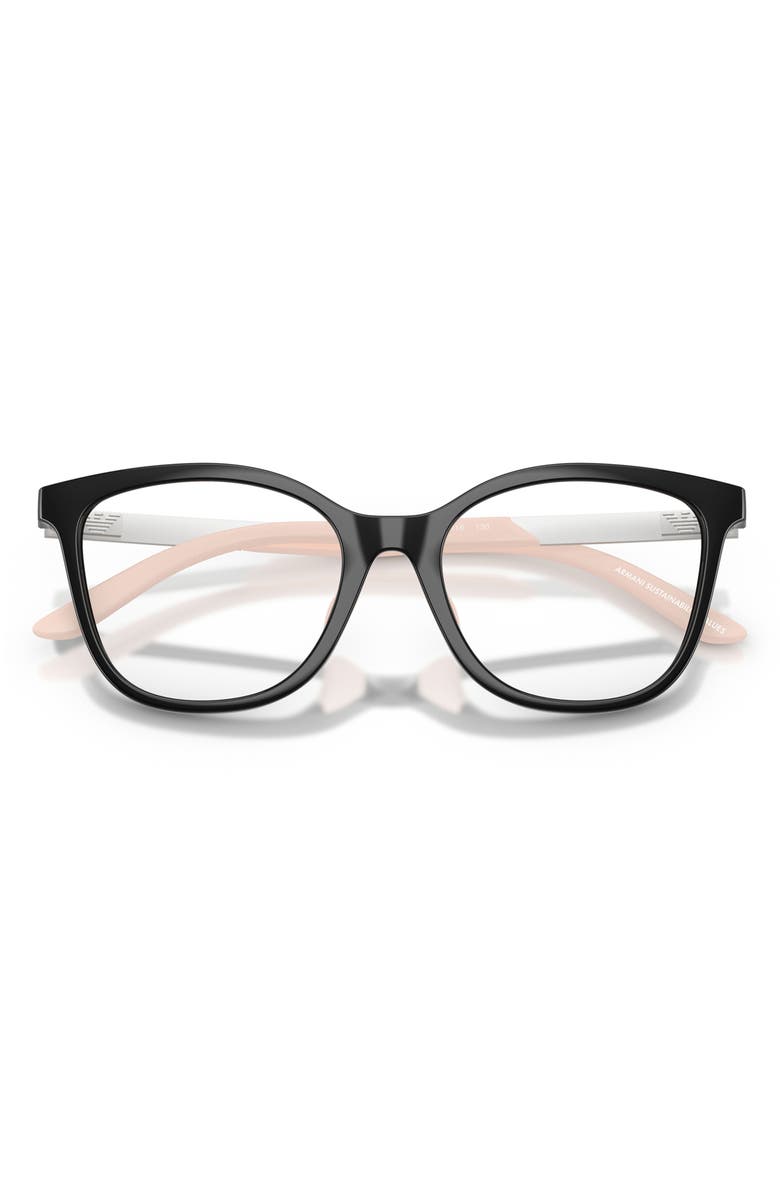 Emporio Armani Kids' 46mm Butterfly Optical Glasses, Alternate, color, Shiny Black / Demo Lens