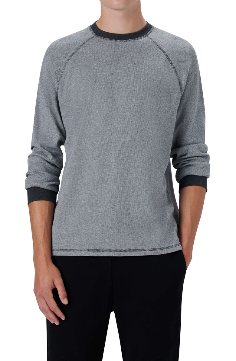 Bugatchi Contrast Rib Long Sleeve Cotton T-Shirt, Main, color, 