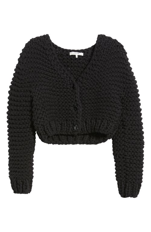 Frame The Bubble Cotton Blend Crop Cardigan In Black