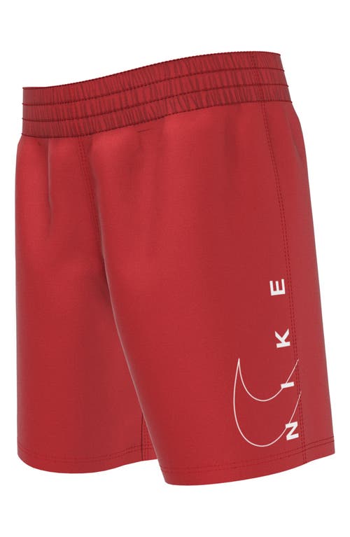 Nike Kids' 5-inch Volley Swim Trunks In University Red
