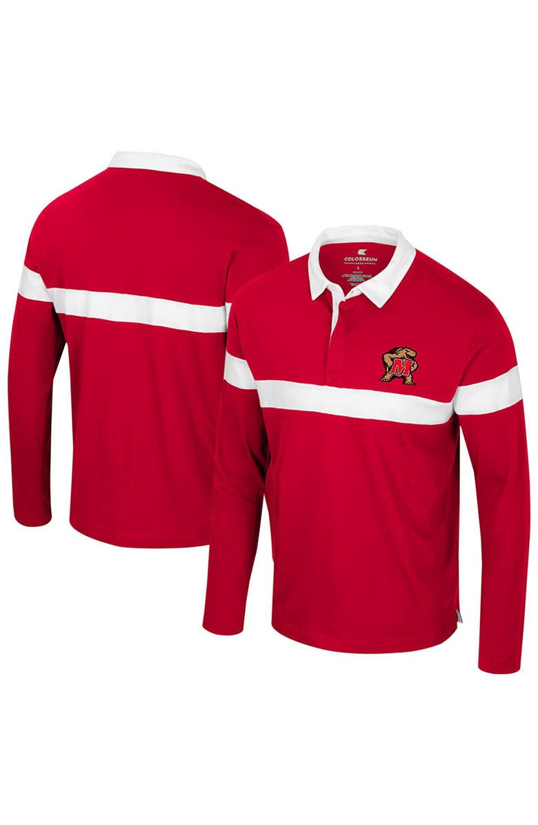 COLOSSEUM Men's Colosseum  Red Maryland Terrapins Too Cool For School Long Sleeve Polo, Main, color, Red