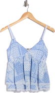 Madden Girl Lace Trim Tiered Babydoll Camisole