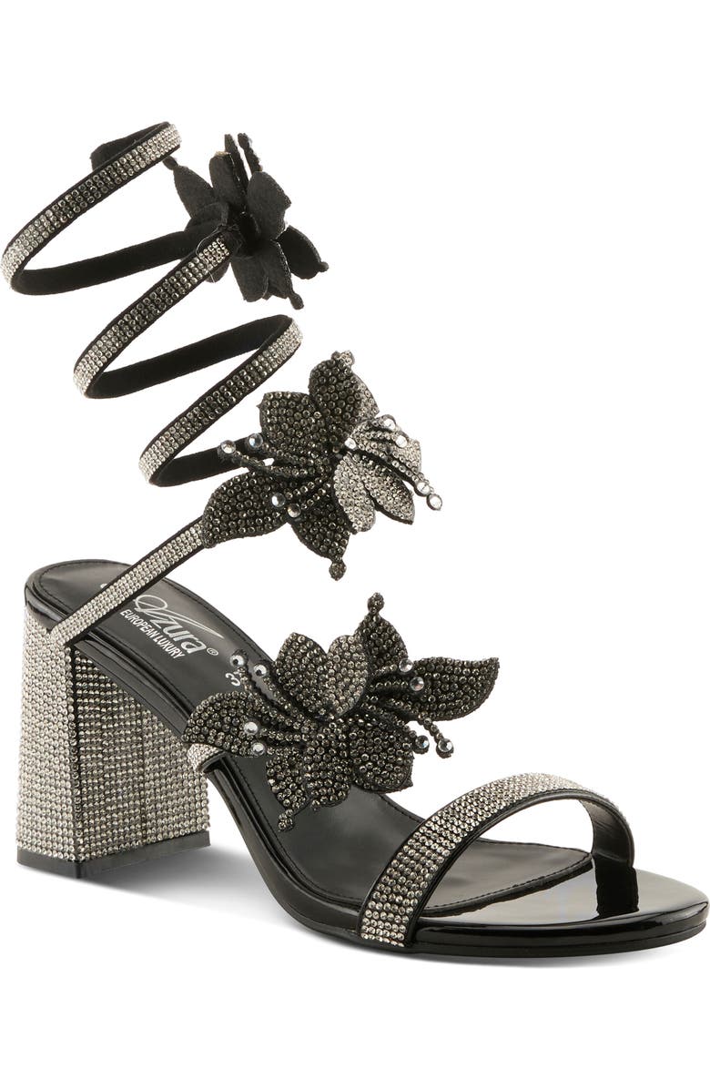 AZURA BY SPRING STEP To The Moon Ankle Wrap Sandal, Main, color, Black Multi