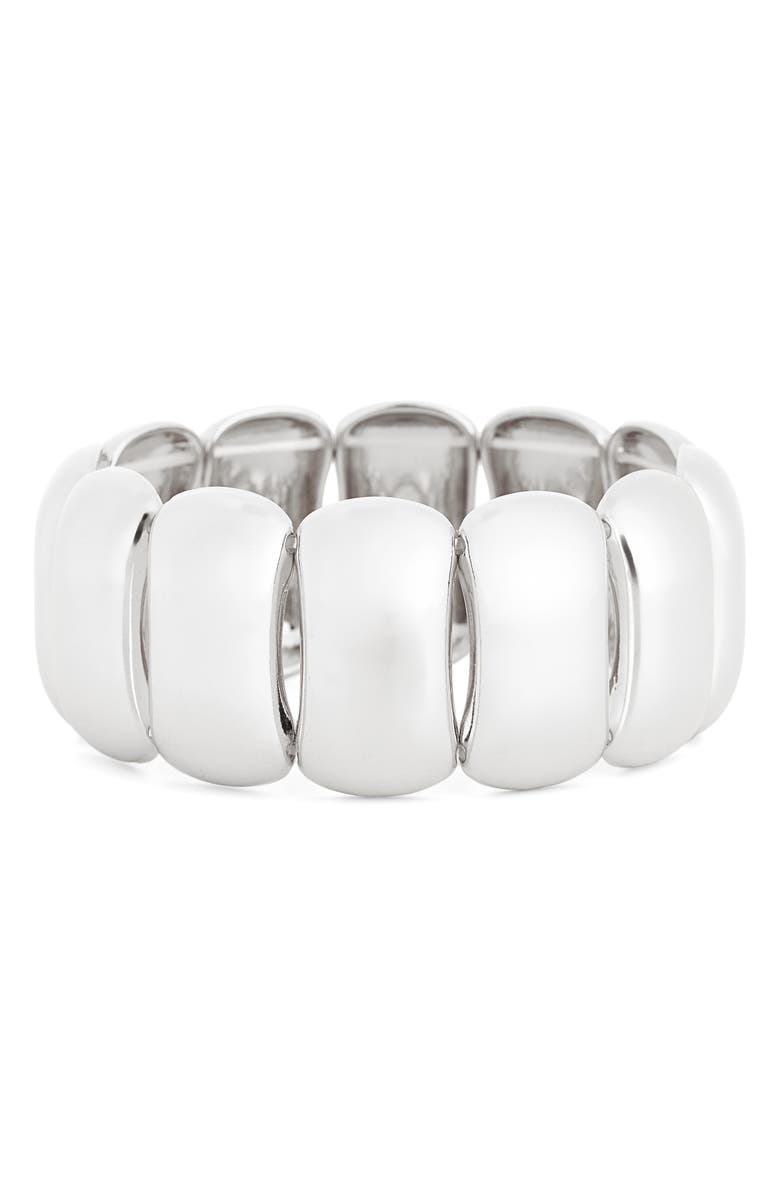 Leith Statement Stretch Bracelet, Main, color, Silver