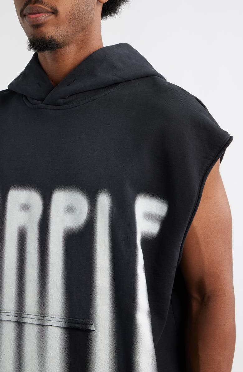 PURPLE BRAND Logo Sleeveless Cotton Fleece Hoodie, Alternate, color,