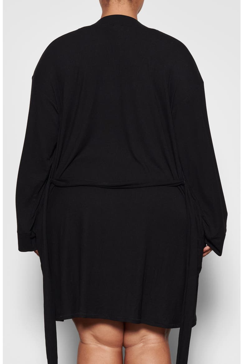 Soft Lounge Short Robe, Alternate, color, ONYX