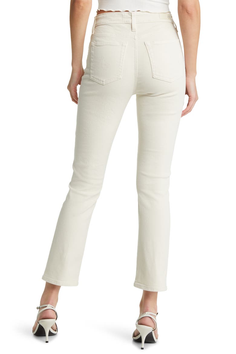 Mari High Waist Ankle Straight Leg Jeans, Alternate, color, WHITE CREAM