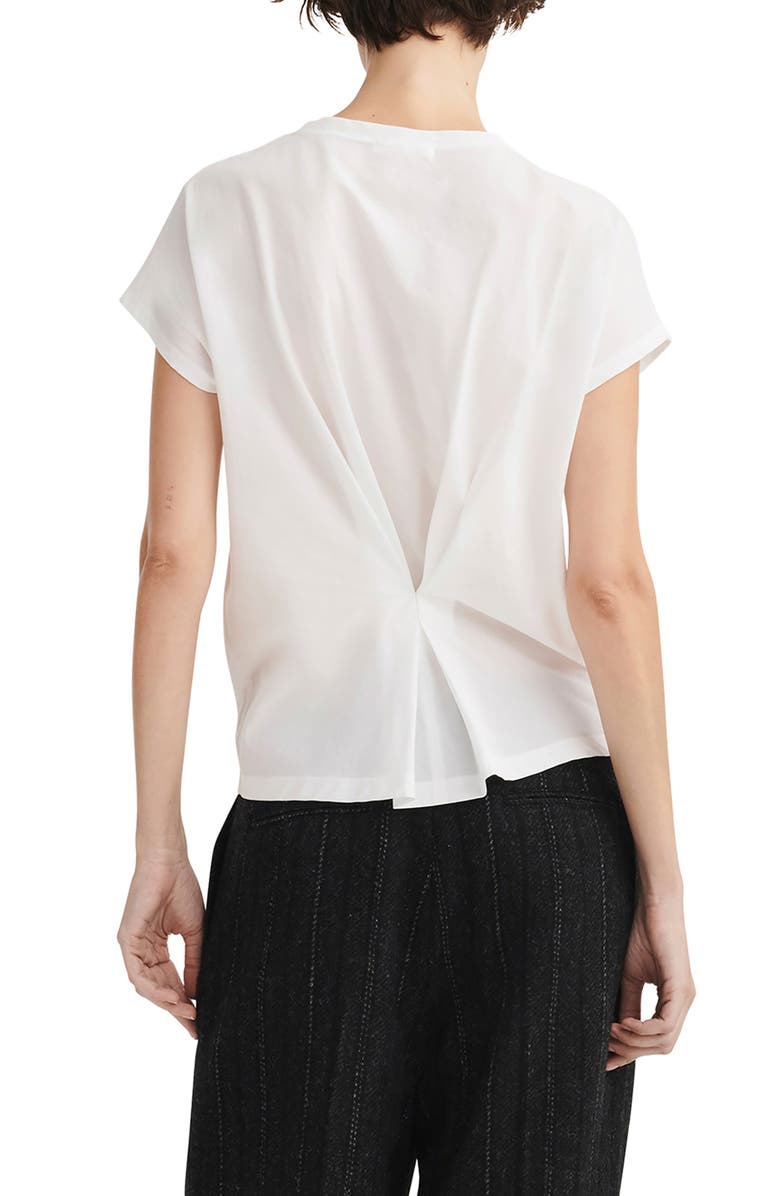 rag & bone The Slub Back Pleat Organic Cotton Top, Alternate, color, White