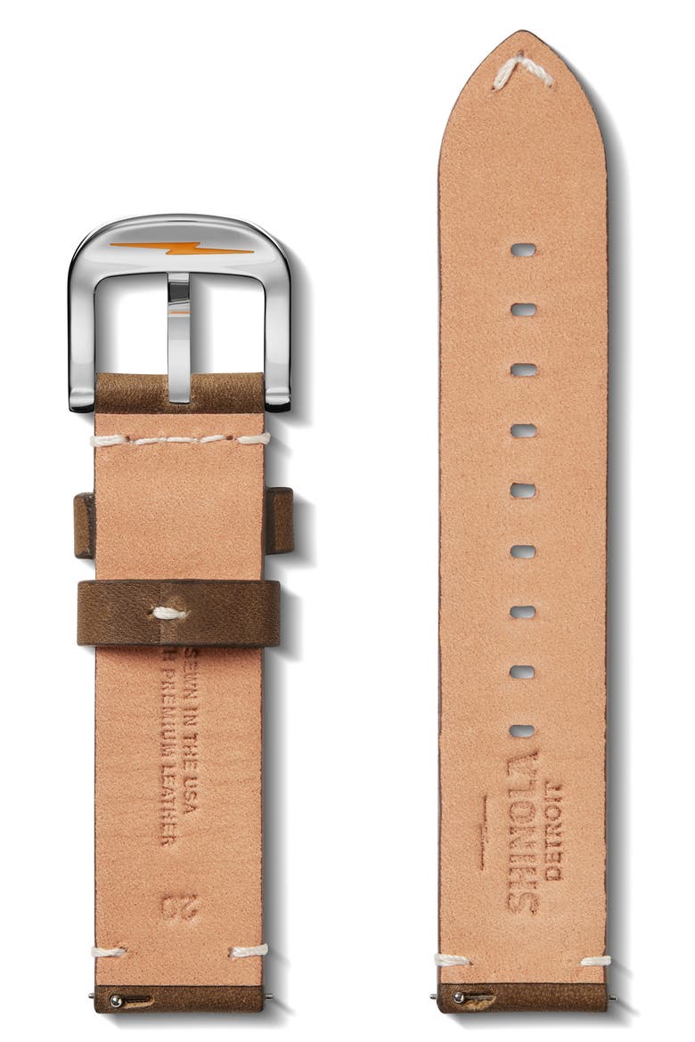 20mm Leather Watch Strap, Alternate, color, BRITISH TAN
