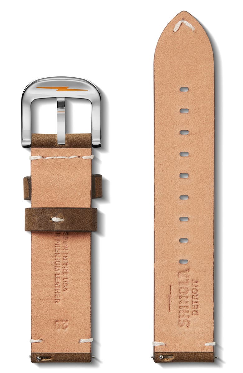 Shinola 20mm Leather Watch Strap, Alternate, color, British Tan