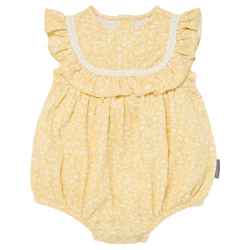 Modern Moments™ By Gerber Ruffle Bubble Romper In Light Yellow Vine Flower