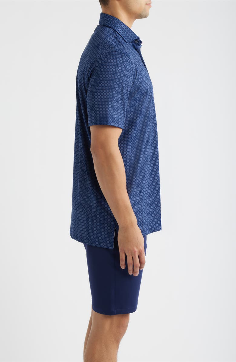 Greyson Ghost Thistle Geo Print Performance Golf Polo, Alternate, color, Maltese Blue