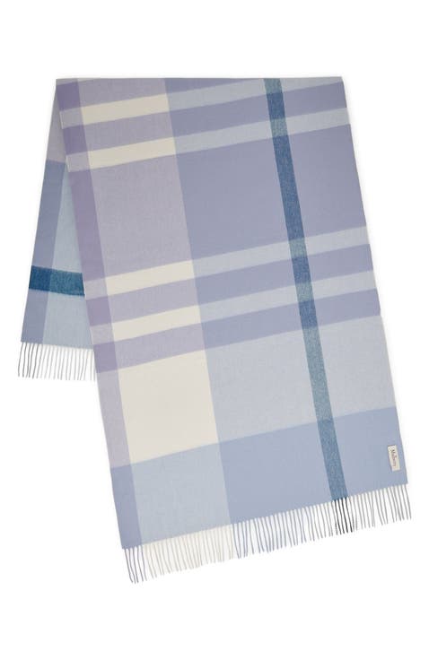 Large Check Merino Wool Scarf