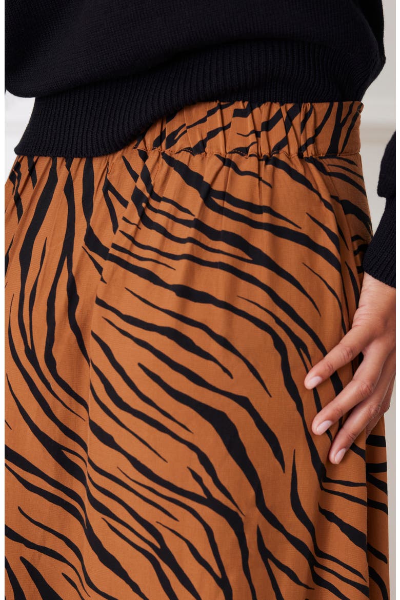 Avery A-Line Midi Skirt, Alternate, color, Zebra Spice