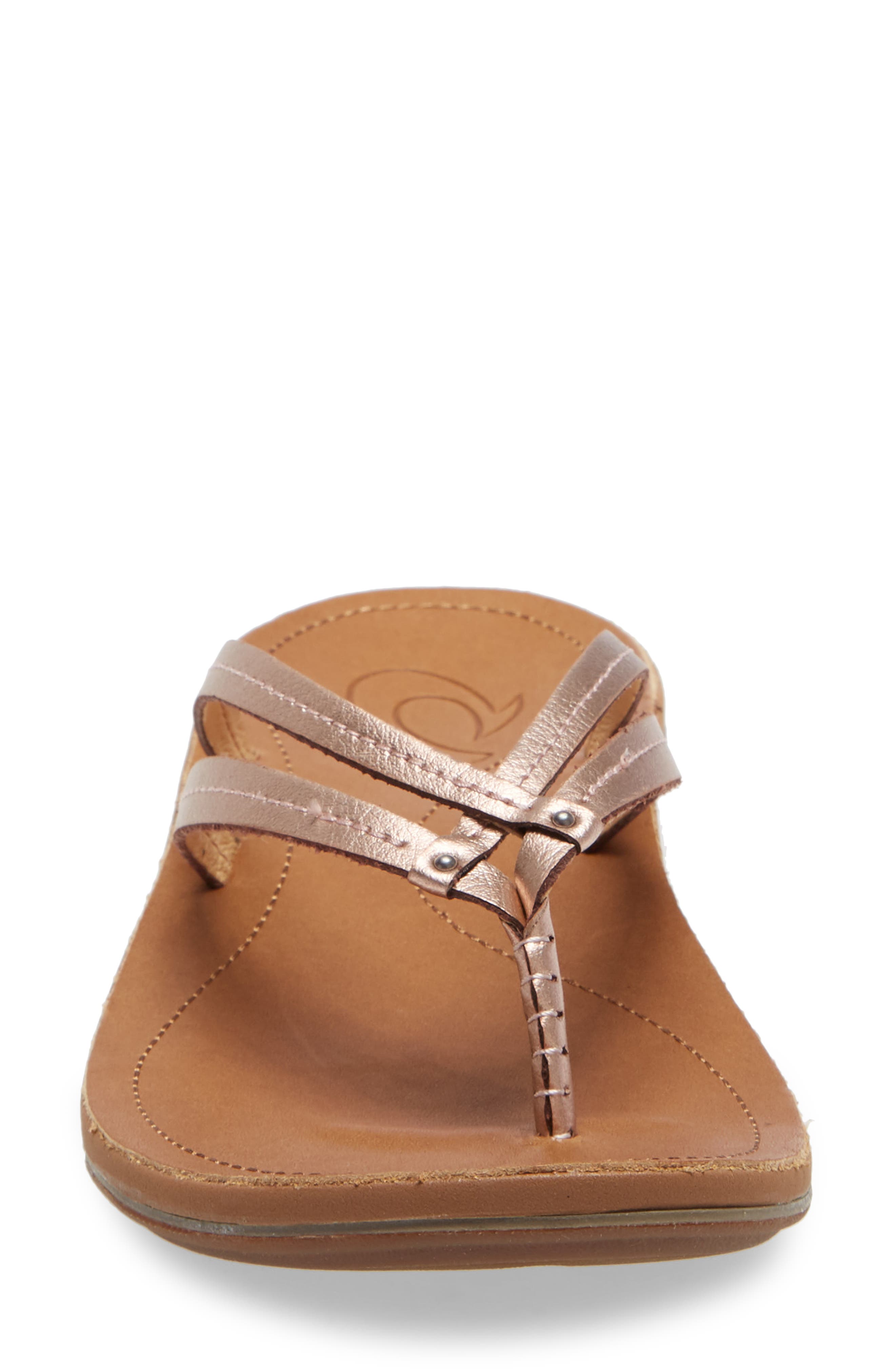 'U'i' Thong Sandal, Alternate, color, PINK COPPER/ SAHARA LEATHER