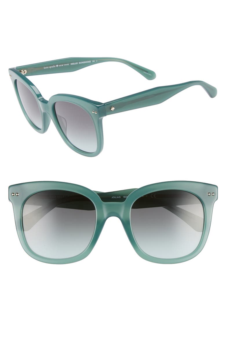 atalias 52mm square sunglasses, Main, color, GREEN