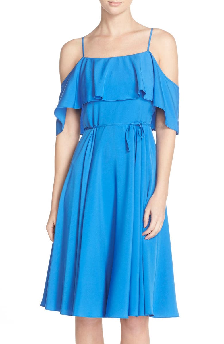 CeCe 'Jackie' Cold Shoulder Fit & Flare Dress, Main, color,