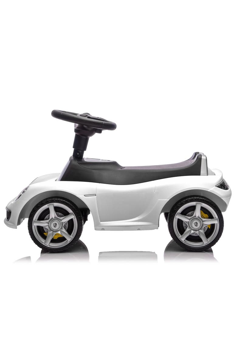 Officially Licensed Porsche 911 Carrera GT Foot-to-Floor Ride-On Car for Toddlers 1-5, Horn, Light, Storage, Black, Alternate, color, WHITE