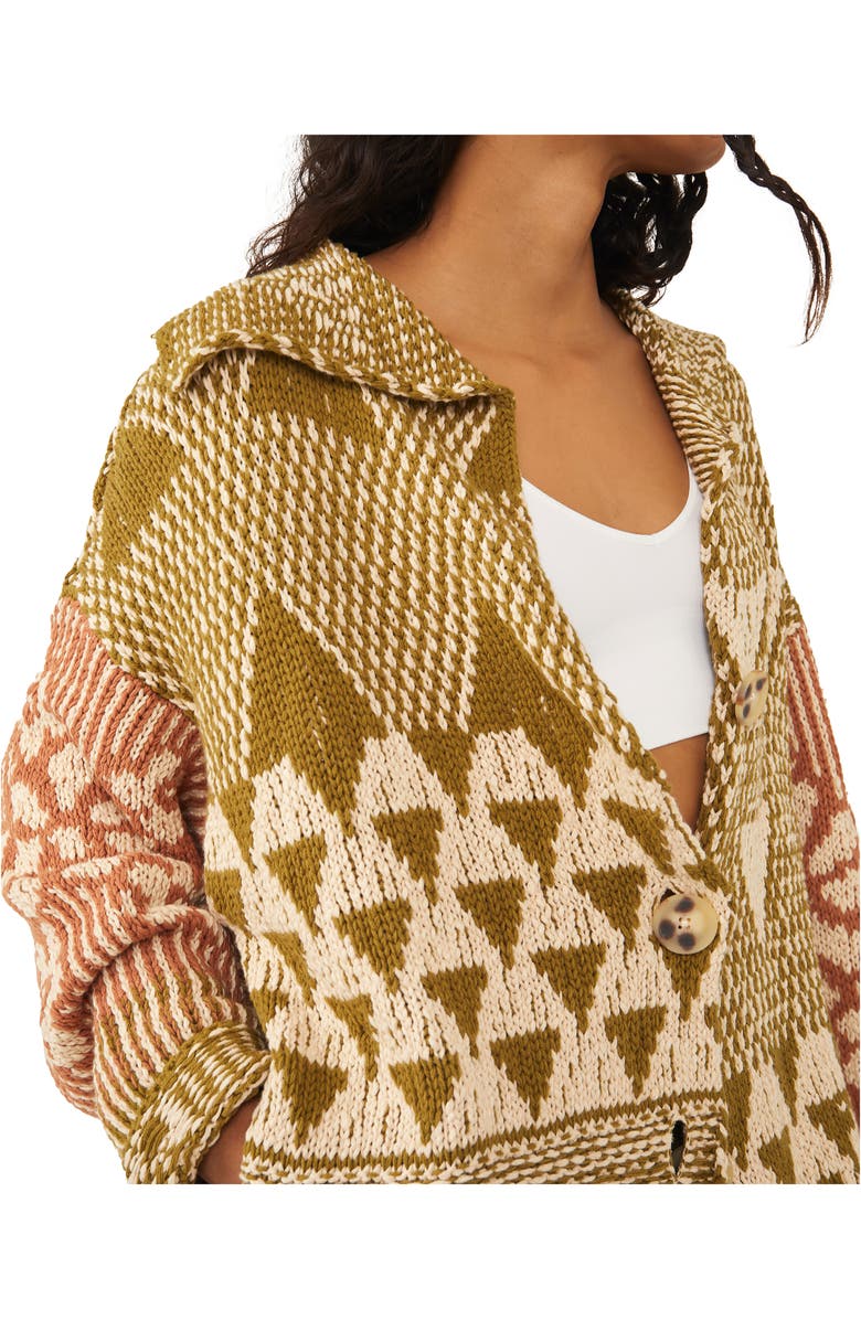 Free People Tate Mix Print Cotton Blend Cardigan, Alternate, color,