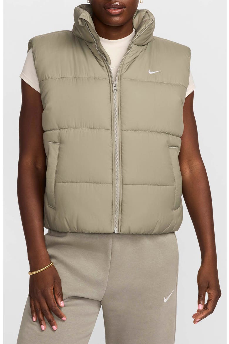 Sportswear Therma-FIT Classic Puffer Vest, Main, color, LIGHT ARMY/ WHITE