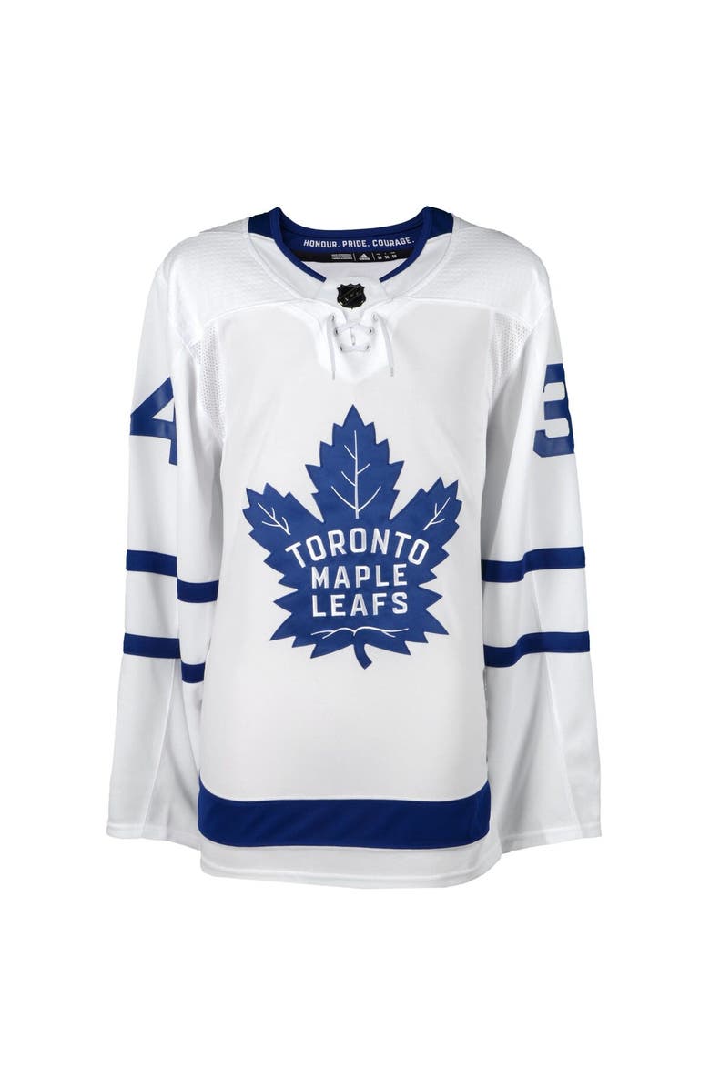 FANATICS AUTHENTIC Auston Matthews Toronto Maple Leafs Autographed White Adidas Authentic Jersey, Alternate, color, 