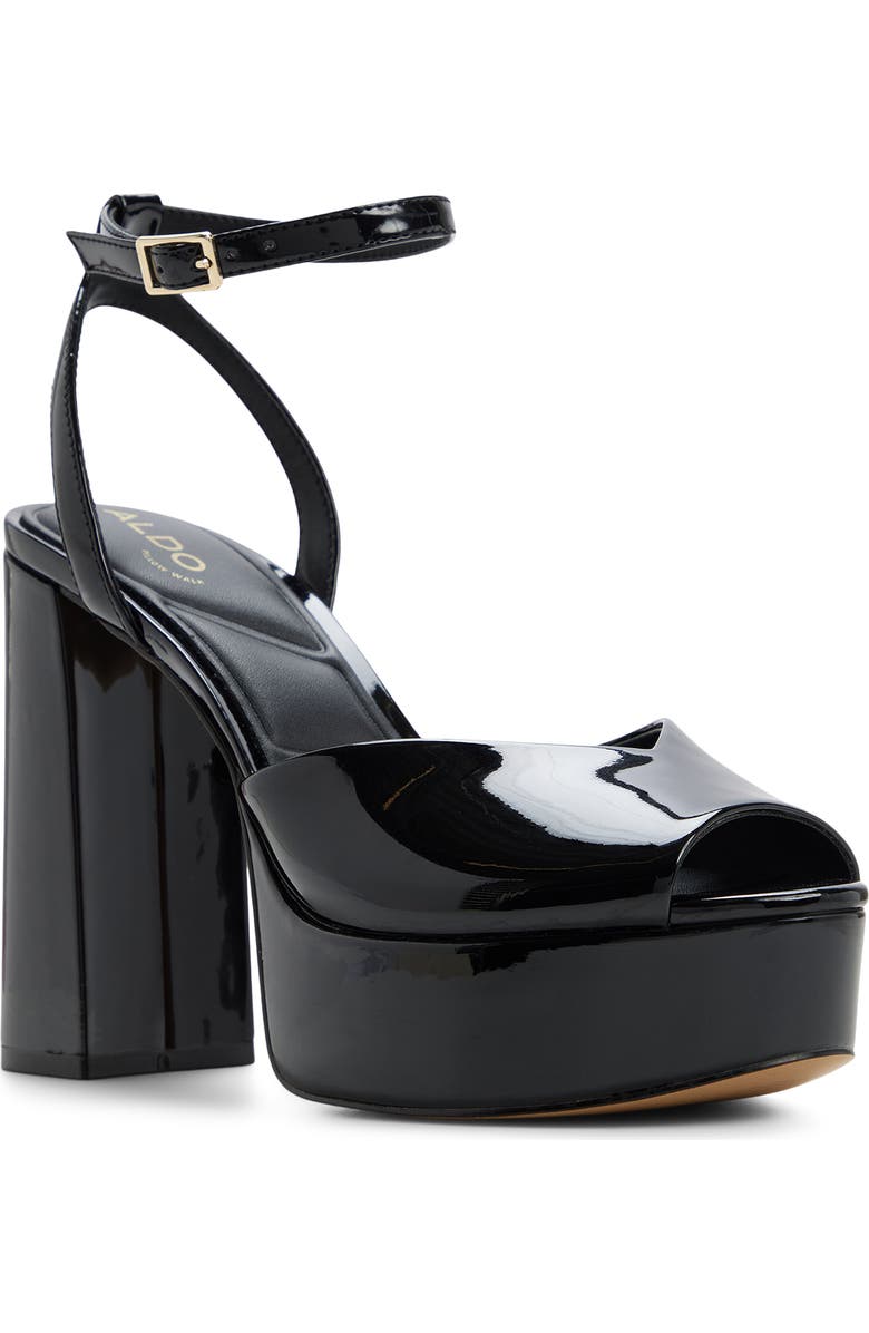 ALDO Monnae Ankle Strap Peep Toe Platform Sandal, Main, color,