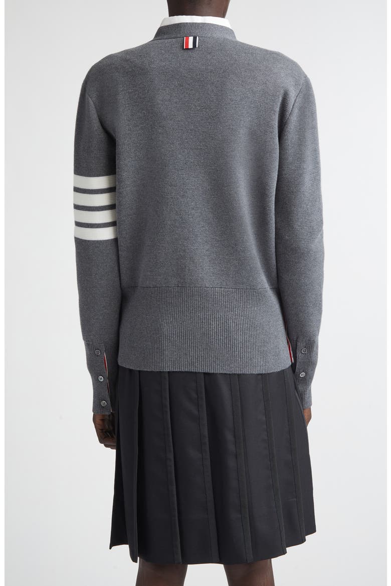 4-Bar Merino Wool Cardigan, Alternate, color, MED GREY
