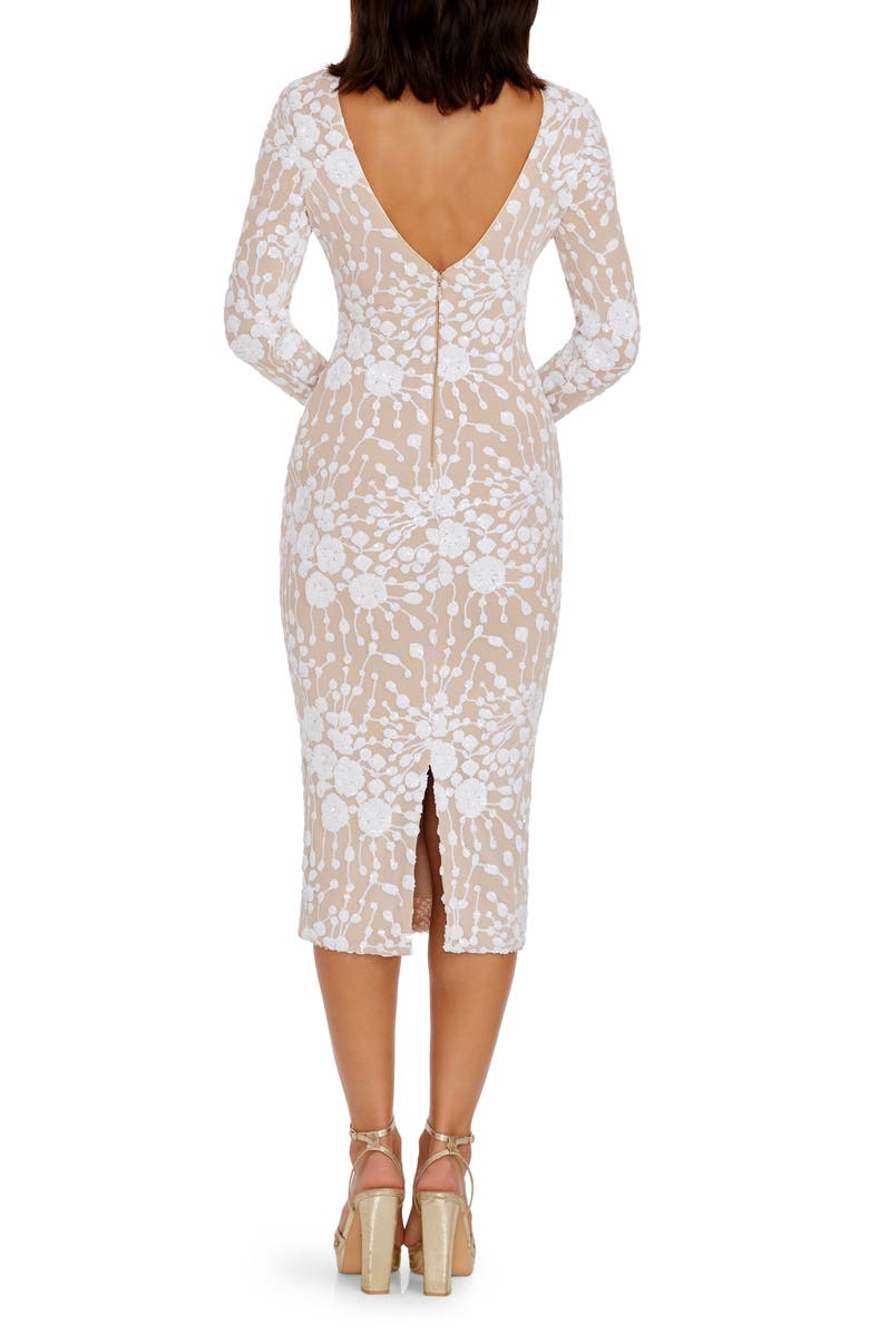 Dress the Population Emery Sequin Long Sleeve Body-Con Midi Dress, Alternate, color,