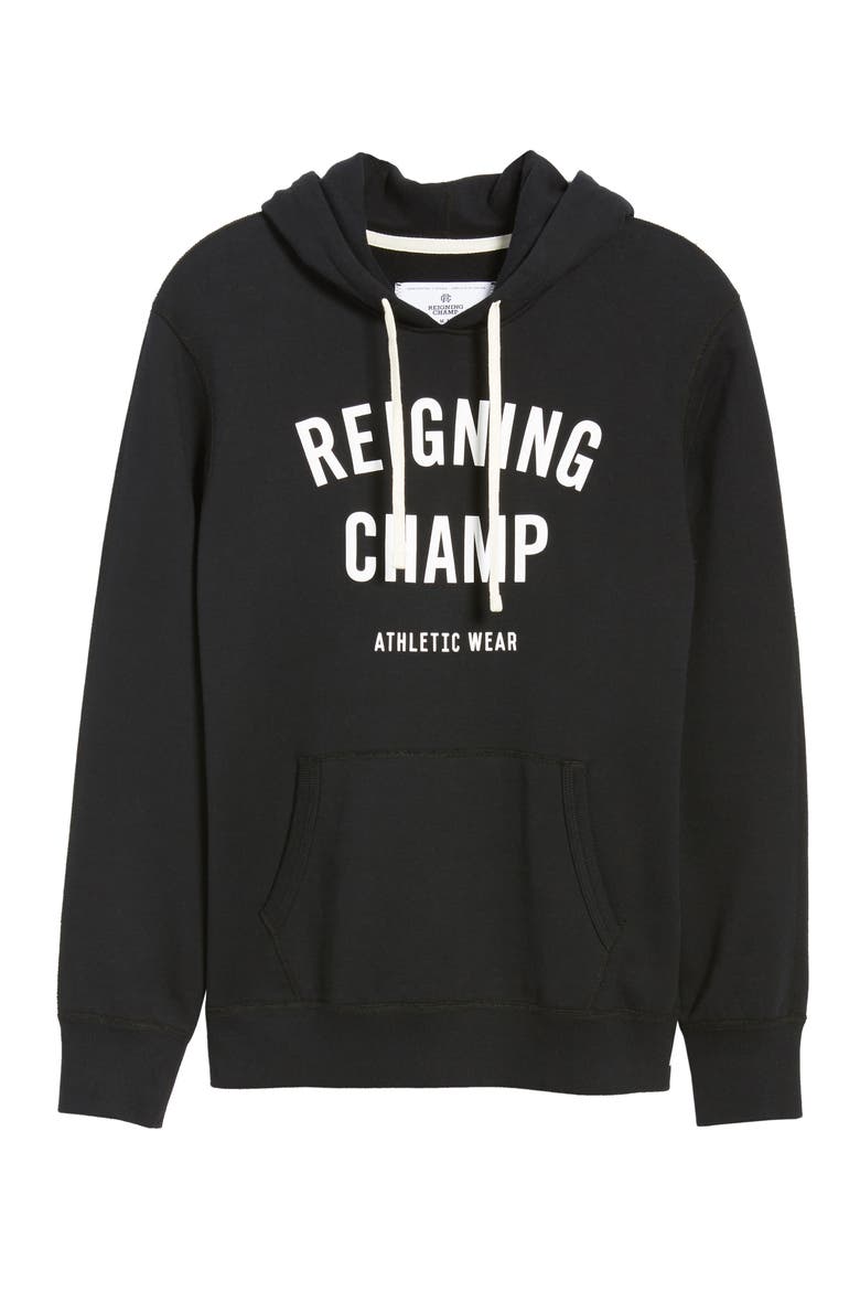 Gym Logo Hooded Sweatshirt, Alternate, color, BLACK/ WHITE