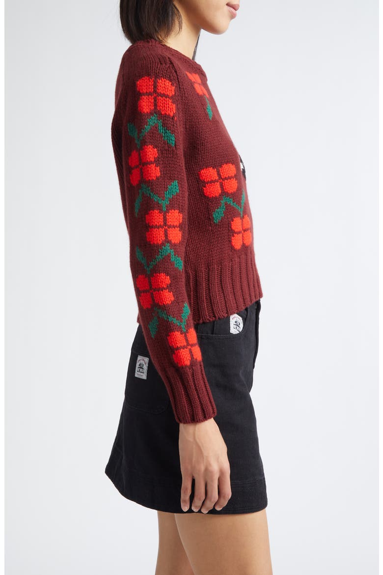 Skunk Royal Alpaca Sweater, Alternate, color, MAROON