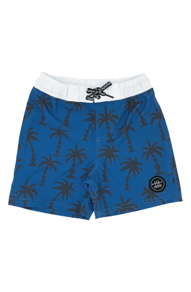 Feather 4 Arrow Kids' Wavy Palm Board Shorts, Main, color,