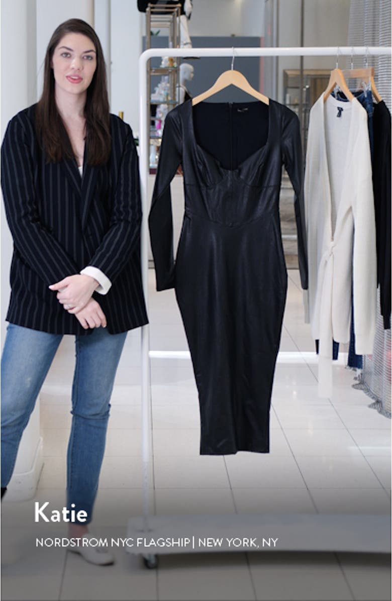 Down to the Corset Long Sleeve Faux Leather Dress, sales video thumbnail