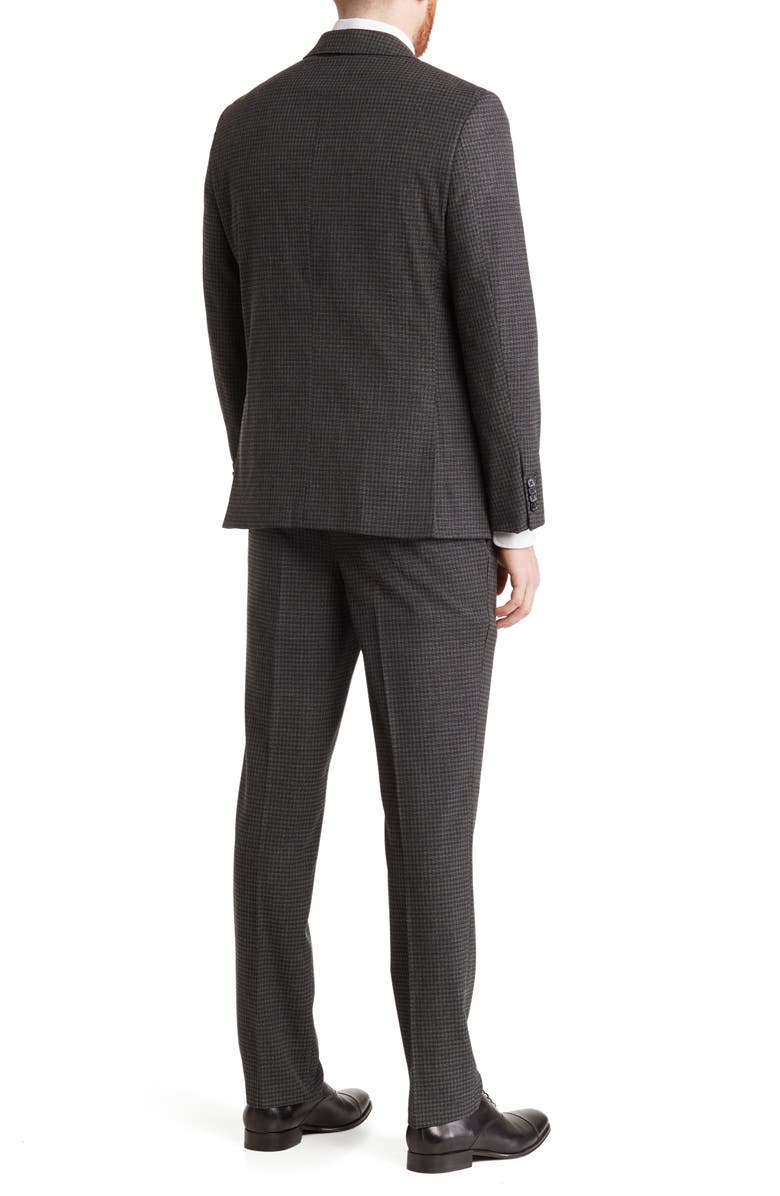 SAVILE ROW CO Gray Check Notch Lapel Two-Piece Suit Set, Alternate, color, Grey