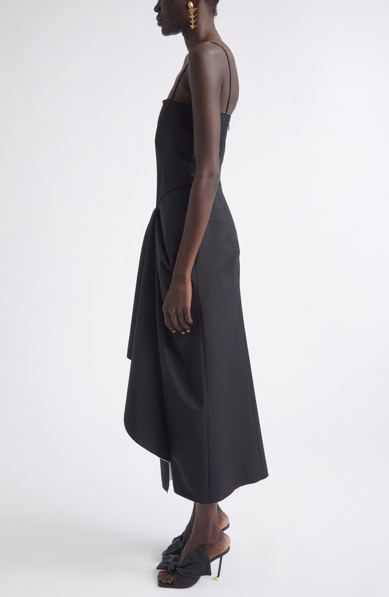 Givenchy Sliced Draped Wool & Mohair Dress, Alternate, color, Black