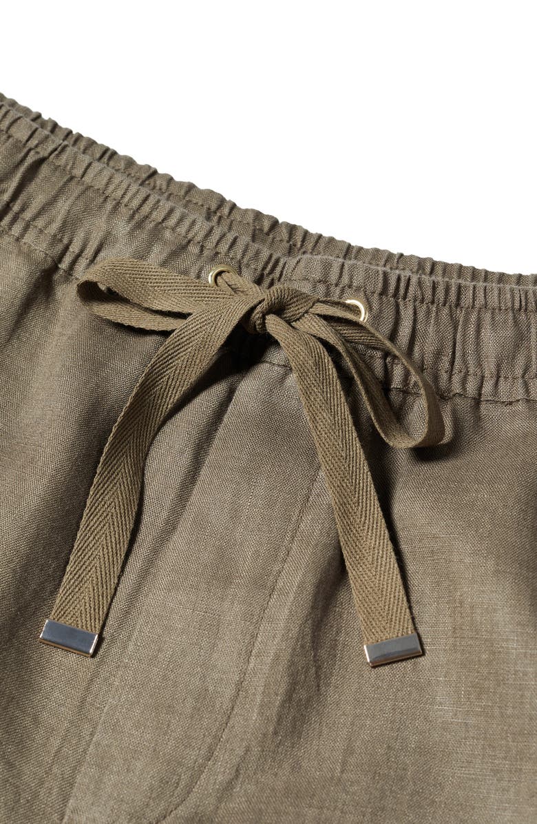 MANGO Drawstring Linen Pants, Alternate, color,