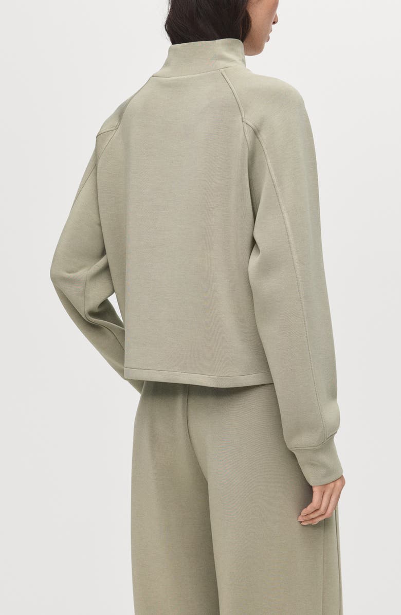 MANGO Mock Neck Sweatshirt, Alternate, color, Khaki Green