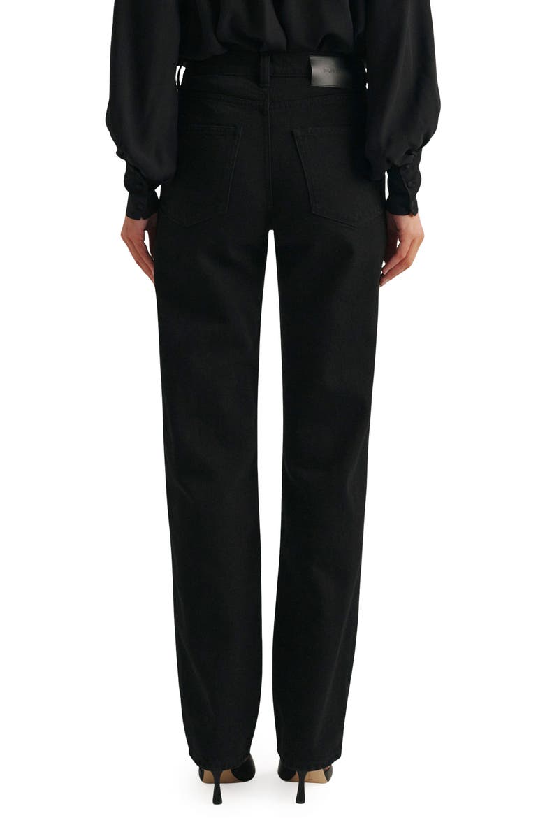 Cate High Waist Petite Slim Leg Jeans, Alternate, color, BLACK