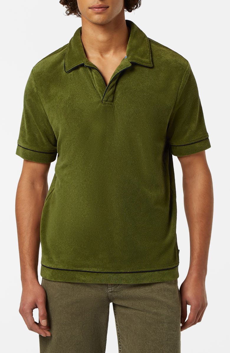 Scotch & Soda Towelling Cotton Terry Polo, Main, color, Army