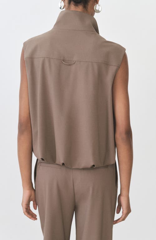Mango Oliana Utility Vest In Medium Brown