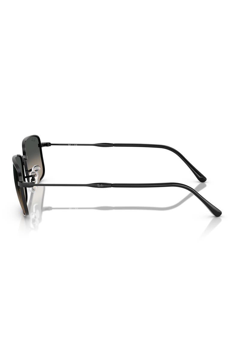 59mm Gradient Rectangle Sunglasses, Alternate, color, BLACK