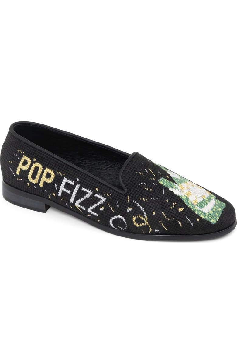 ByPaige Needlepoint Champagne Flat, Main, color, Black