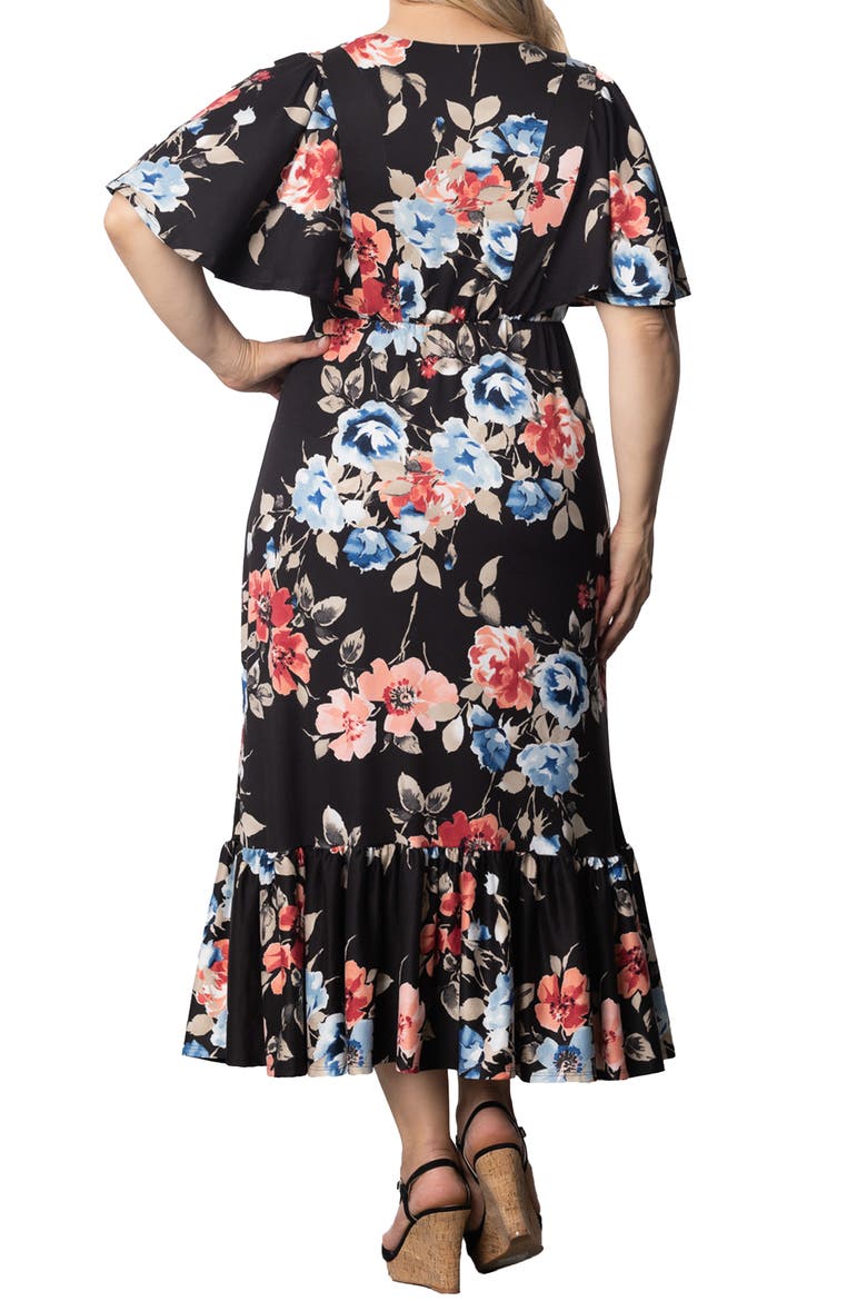 Madrid Floral Flutter Sleeve Maxi Dress, Alternate, color, MIDNIGHT MEADOW