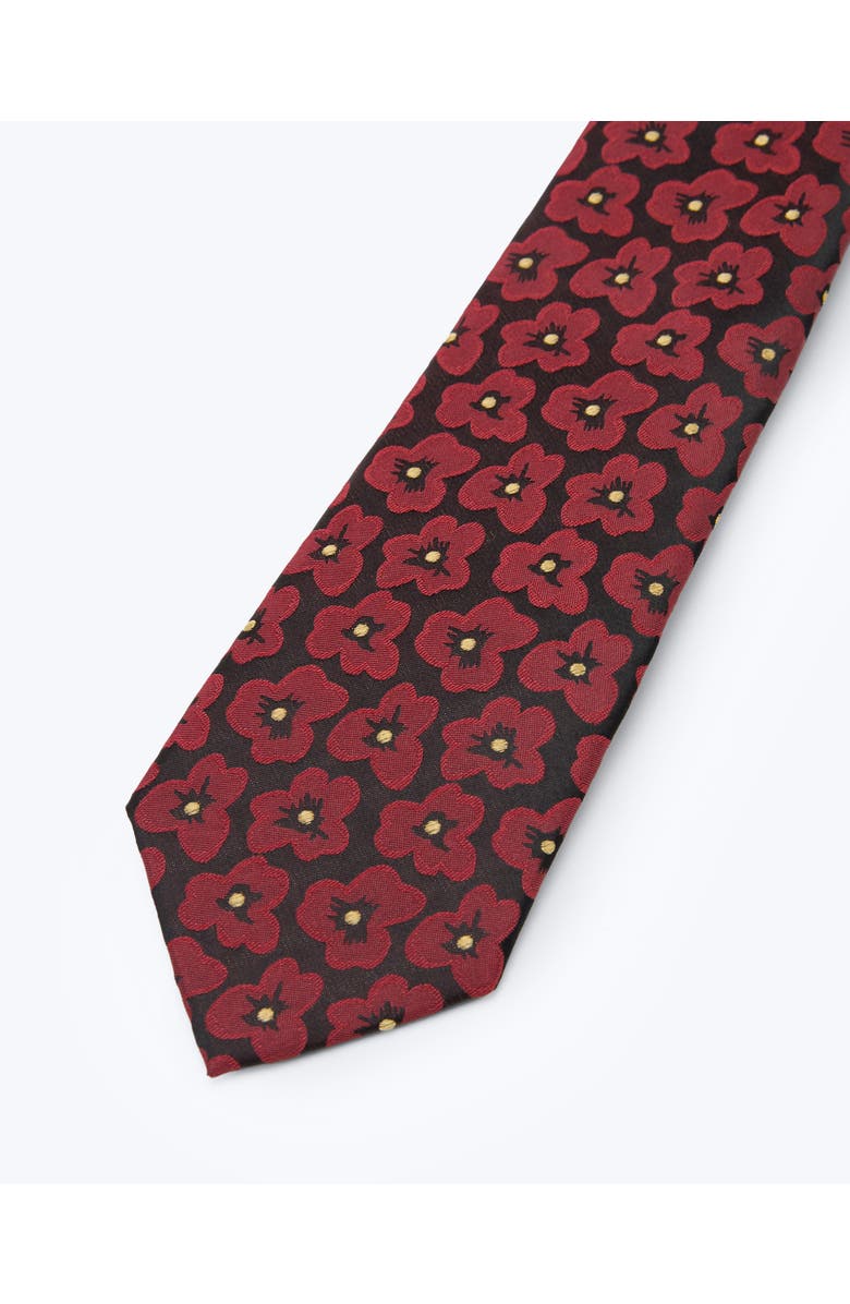 Knottery & Co Poppy Blooms Silk Jacquard Tie, Alternate, color, Red