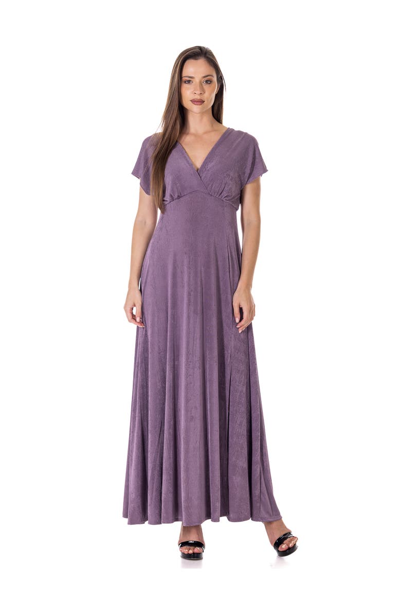 Elevate by 24seven Womens Cap Sleeve Slinky Knit Maxi Dress, Main, color, Mauve
