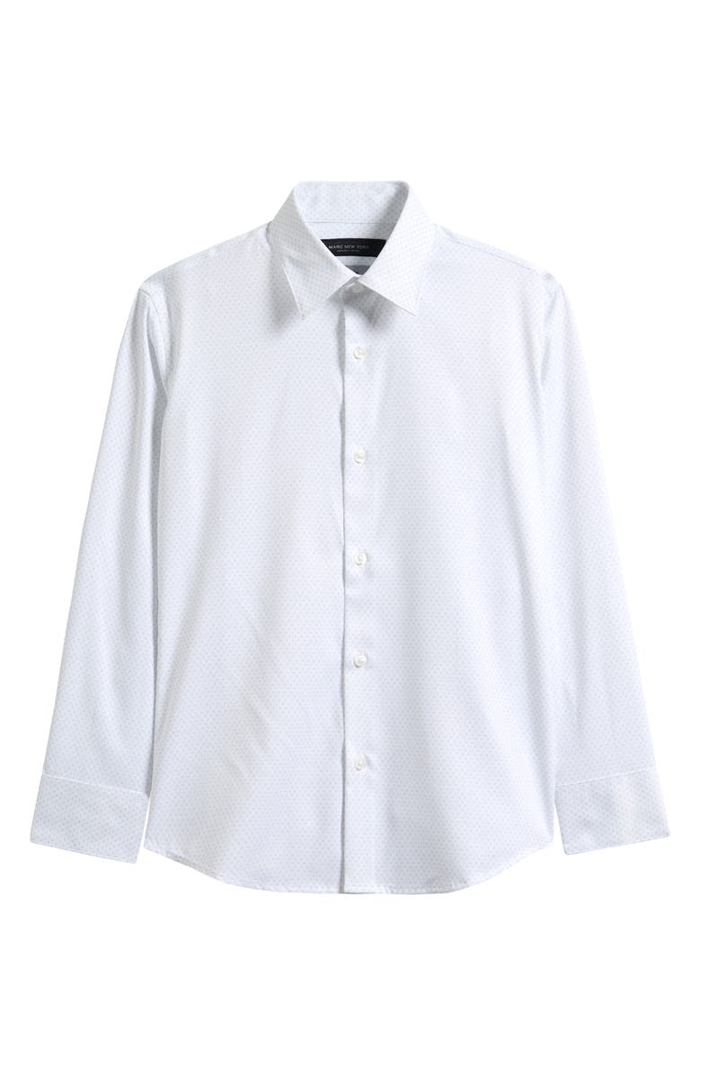 Andrew Marc Kids' Mini Dot Dress Shirt, Main, color, Grey