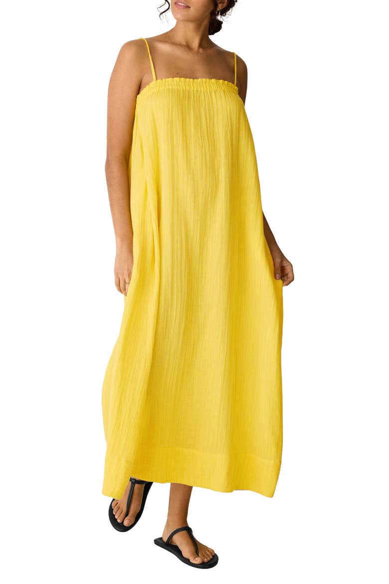 Stripe Organic Cotton Gauze Maxi Dress, Main, color, SOLEIL